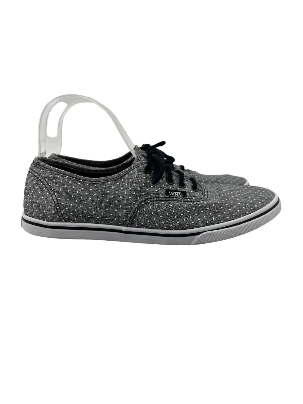 Vans Womens 10‎ Sneakers Grey Polka Dot Canvas Lo Pro Skateboarding Shoes